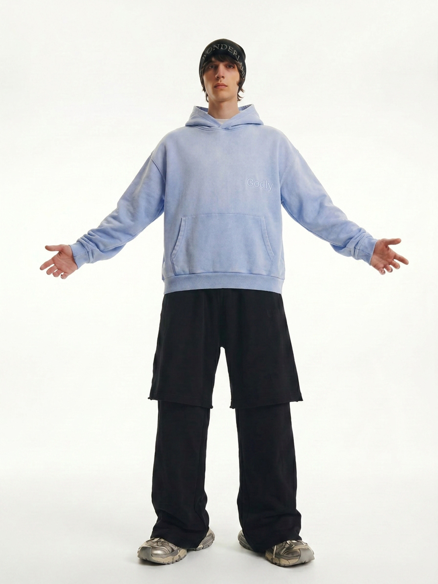 Garment-Washed Vintage Embroidered Hoodie