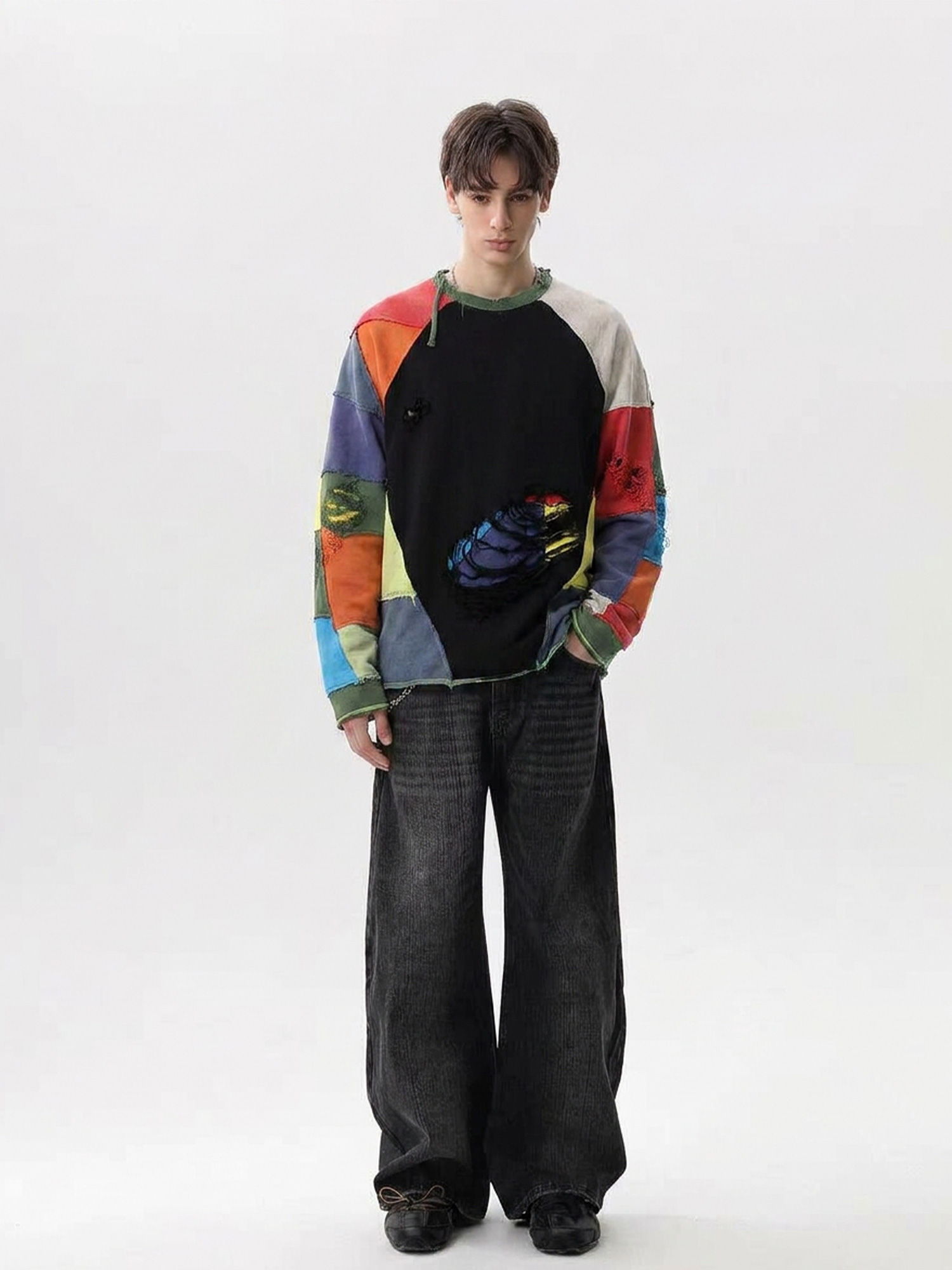 Grunge Distressed Vintage Long-Sleeve Tee