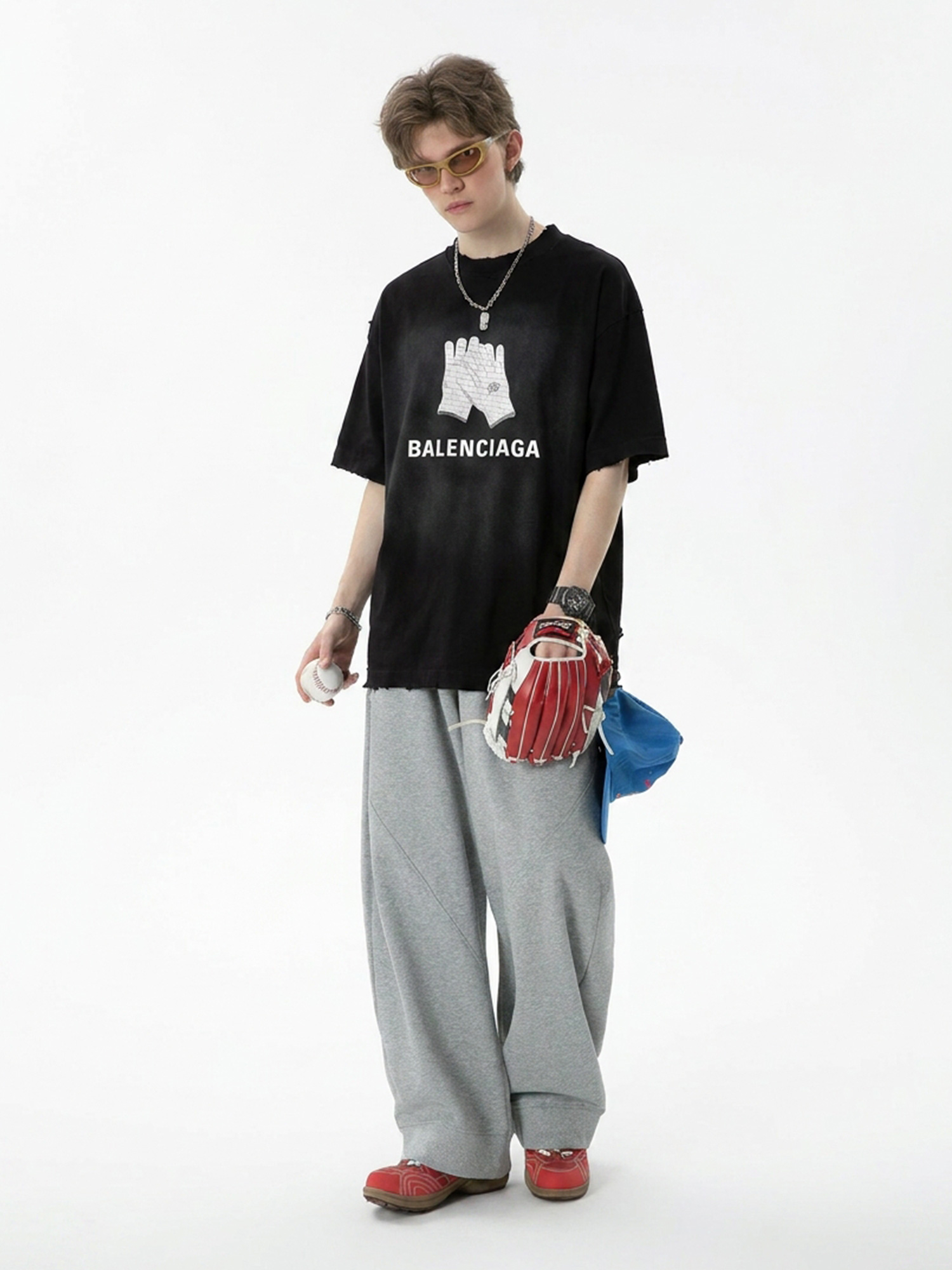 Vintage Heat-Pressed Acid-Wash Tee
